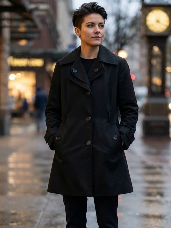London Fog Jackets & Blazers - London Fog Black Women’s Mid-Length Trench Coat